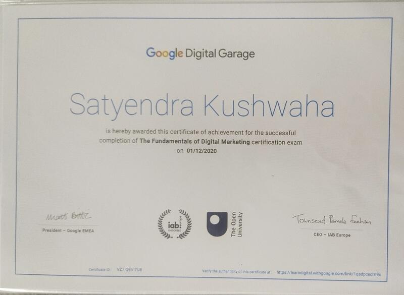 Certificate of Google